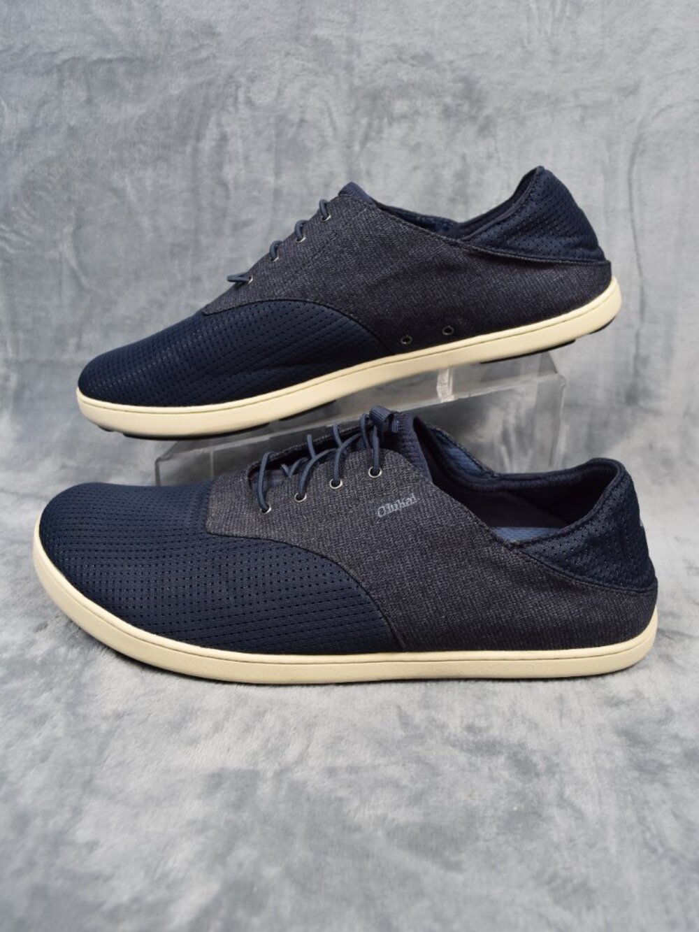 OluKai Navy Nohea Moku No Tie Fishing Beach Boat Shoes Men Size 14 - Picture 3 of 10
